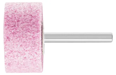 Image de Meule sur tige Pferd grain 24EK 40 x hauteur 20mm diamètre de tige 6mm forme cylindrique dureté 0 rose (AR) - 31330272