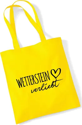 Produktbild von Huuraa Jutebeutel Wetterstein verliebt 10 Liter Yellow Baumwolle Tasche Geschenkidee