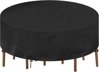 Image de Housse de protection pour mobilier de jardin - Housse imperméable et coupe-vent en tissu Oxford 420D - Ø 190 x 80 cm