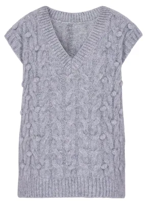 Produktbild von RISA damen pullunder - grau blau melange, M/L