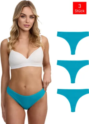 Produktbild von Tazzio Damen String 3er-Pack F933 (Türkis, L)