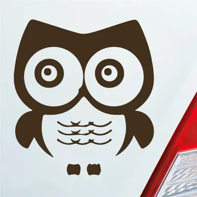Produktbild von Auto Aufkleber Eule Owl Uhu Vogel Bird süß Tier Musik 10x11 cm Braun Sticker Heckscheibenaufkleber