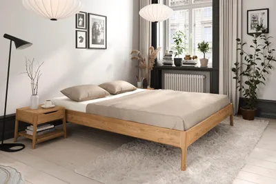 Produktbild von Bett Eiche massiv ohne Kopfteil Trondheim 140x200