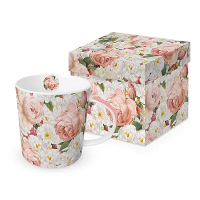 Obrázok produktu pre Šálka Armonia - Kveti dizajn - Darčeková krabička -  porcelán z kostného porcelánu - 350 ml