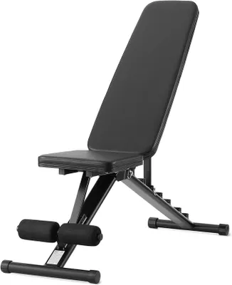 Image de Banc d'entraînement réglable, pliable, pour salle de sport à domicile, noir, 135 x 38 x 116 cm