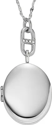 Produktbild von Fossil JF04427040 Damen Collier Medaillon Edelstahl Silber weiß 45 cm