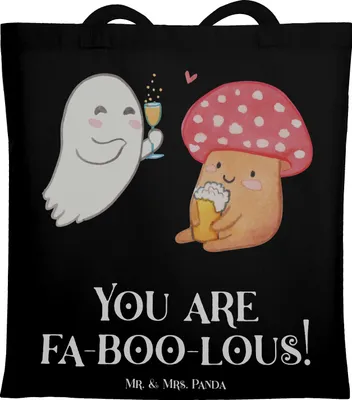 Produktbild von Mr. & Mrs. Panda Beutel Halloween Zauber - Schwarz - Geschenk, Tasche, Halloween-Partys, Tote Bag, gruselige Kostüme, Feiertag, Magie, dokumententasche, Geschenke