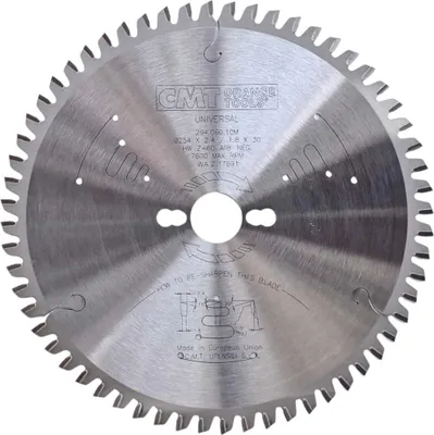 Obrázok produktu pre CMT | Pílový list na drevo na pozdĺžne a priečne rezy ø 254/30 mm Z60 WZ/ATB -5° Neg