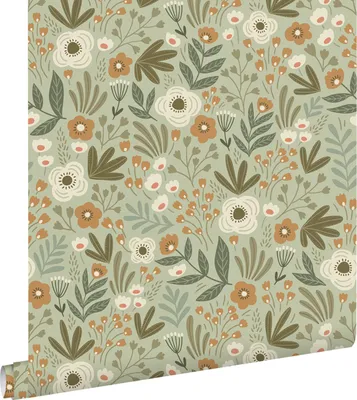 Immagine prodotto di ESTAhome carta da parati fiori verde grigiastro 50 x 900 cm