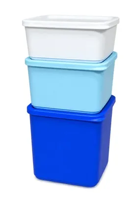 Immagine prodotto di Set di 3 contenitori ermetici Tupperware Essentials Cubix: 1,8 litri + 1 litro + 650 ml