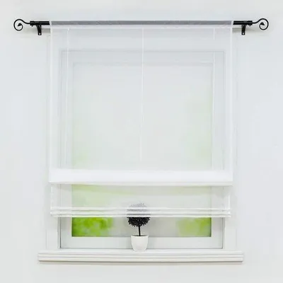Zdjęcie produktu dla Biała, przezroczysta tkanina zasłonowa 120 x 155 cm