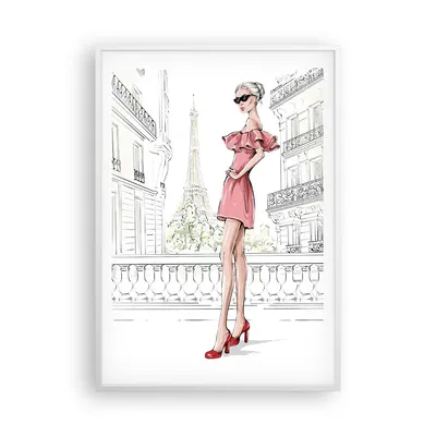 Produktbild von Gerahmtes Poster - Weißer Rahmen - Paris Turm Eiffel - 70x100 cm - Wand Bild - Wanddeko - Wandbilder - Kunstposter - Wandposter - Bilderrahmen - Bilder - Kunstdruck - Wanddekoration - P2WPA70x100-5164