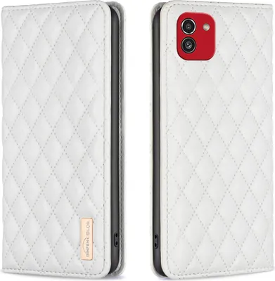 Obrázek produktu pro Galaxy A03 Case, Elegantní flipové kožené pouzdro ve stylu knihy se stojánkem pro Samsung Galaxy A03 White