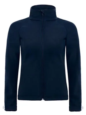 Image de Veste softshell pour femmes B&C avec capuche, coupe-vent, imperméable, respirante FK108 (XS) (bleu marine)