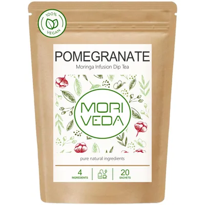 Produktbild von Moringa Granatapfel Tee I 100 % natürlich & vegan I  I 20 Beutel von Moriveda