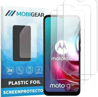 Produktbild von Mobigear Displayschutzfolie für Motorola Moto G30 – Schutzfolie, kompatibel mit Hüllen (3er-Pack)