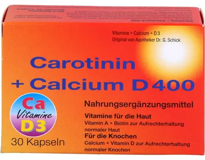 Immagine prodotto di Inkosmia Carotene + Calcio D 400 Capsule, 30 Capsule