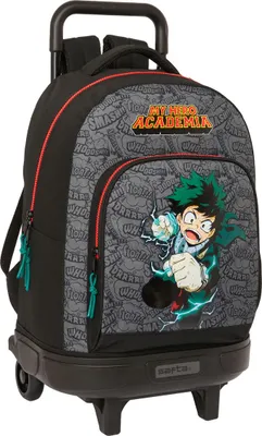 Zdjęcie produktu dla Plecak szkolny na kółkach My Hero Academia czarny 33 x 45 x 22 cm