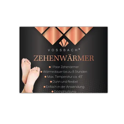 Produktbild von VOSSBACH 72 Paar Zehenwärmer 9,5 x 7 cm  8 Stunden selbstklebend Zehen Einlegesohlen Schuhwärmer Fußwärmer Wärmesohlen