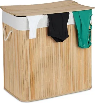 Obrázek produktu pro Bambusový koš na prádlo se 3 přihrádkami