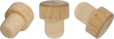 Produktbild von 5x Holzgriff Korken Echtholz für alle gängigen Flaschen Sehr robust! 19,5 mm