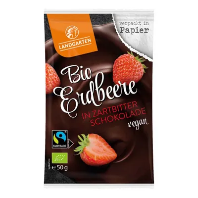 Immagine prodotto di Cioccolato fondente biologico alla fragola 50g
