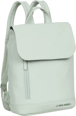 A mint-colored rucksack is shown against a white background.
