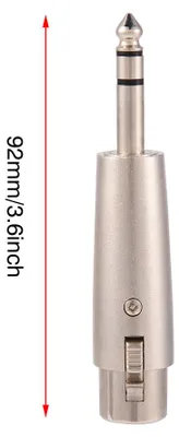 Imagen del producto de Adaptador de conector para micrófono, con 4 unidades, conector XLR hembra de 3 pines a conector estéreo de 6.35 mm (1/4")