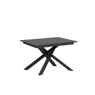 Immagine prodotto di ITYHOME - Tavolo allungabile 120/180x80 cm Ganty antracite spatolato- bordo antracite telaio e gambe antracite