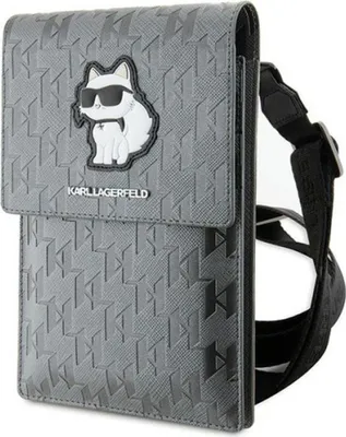 Obrázek produktu pro Karl Lagerfeld KLWBSAKHPCG Universal Handytasche (Saffiano Mono Choupette / Silber)