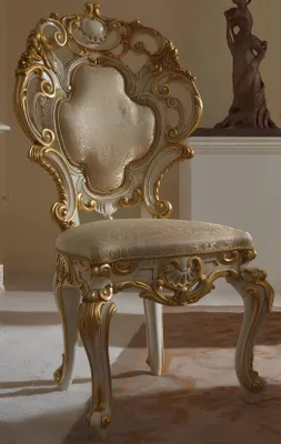 Produktbild von Esszimmer Stühle Holz Luxus Sessel Stuhl Weiß Stühle Wohnzimmer Möbel Barock Neu