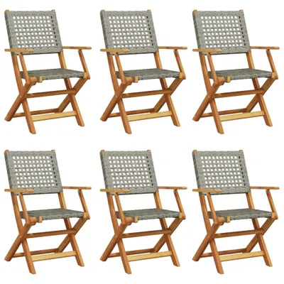 Produktbild von VidaXL 3214560, Terrasse, Gepolsterter Sitz, Akazienholz, Polyrattan, Grau, 110 kg, 540 mm