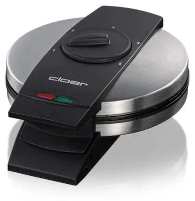 Produktbild von Cloer 1639SR Waffeleisen, Herzwaffel 15,5 cm Ø, doppelte Antihaftbeschichtung, zuckerresistent, 930 W, Backampel, praktische Standfunktion,