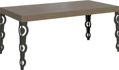Produktbild von Karamay Premium Ausziehtisch 200/460x90 cm taubengrau mit anthrazitfarbenen Beinen