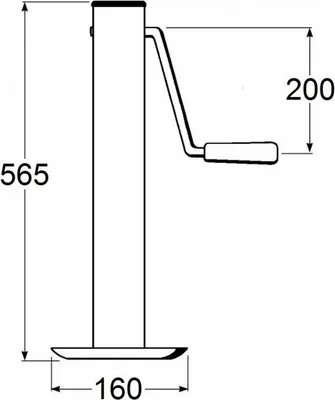 Obrázok produktu pre Podpera 565 mm 800 kg s bočnou kľukou 01082