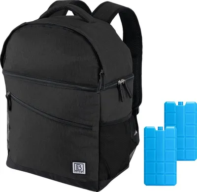 Produktbild von Brisby 4-lagiger isolierter Kühlrucksack – 25 Liter – Fächer für Besteck – Wasserabweisendes Material – Schwarz