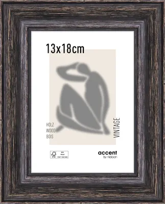 Produktbild von accent by nielsen Holz Bilderrahmen Vintage, 13x18 cm, Schwarz