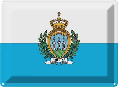 Produktbild von vianmo Blechschild 30x40 cm San Marinos Marino Flagge Fahne Wappen