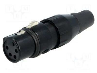 Image de 1 connecteur à broches : 4, 50V, 708-0400 - Connecteur femelle droit à souder, pour câbles