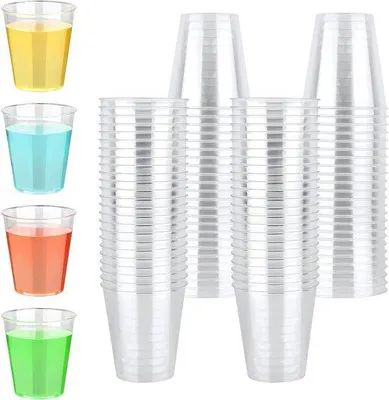 Immagine prodotto di Bicchierini monouso in plastica - 100 pezzi - personalizzabili - 50 ml - resistenti all'acqua