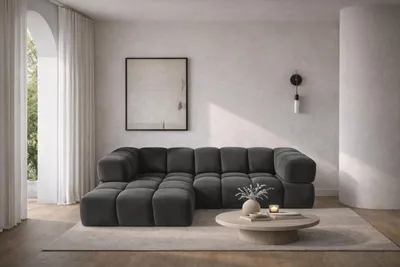 Produktbild von Kaiser Möbel Ecksofa L-Form Averro, stoff Bluvel, Schwarz, Links