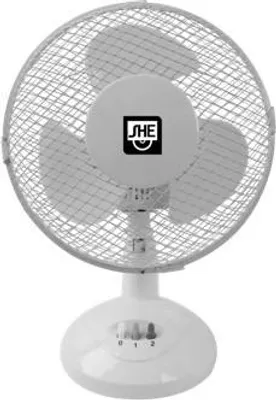 Produktbild von SHE Tischventilator 25W 23cm osz. stufenlose Neigung weiß SHE23TI2001