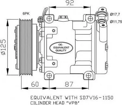 Produktbild von NRF 32747 SD7V16 Klimaanlage Klimakompressor PAG 46