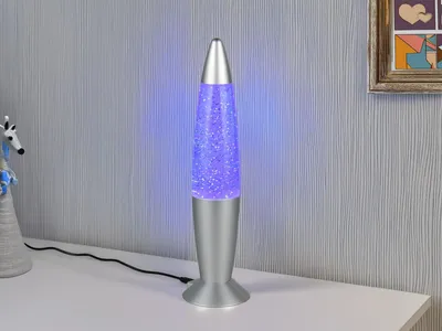 Produktbild von Glitzer LED Deko Tischleuchte RGB Farbwechsel USB & Batterie betrieben H: 34,5cm