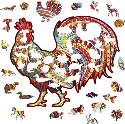Image de Puzzle en bois Coq - L | Créativité et Détente KP21836