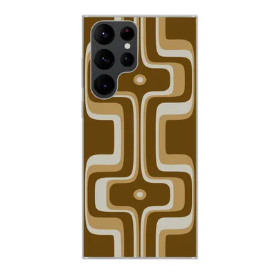 Produktbild von MuchoWow® Handyhülle Schutzhülle Hülle für Samsung Galaxy S22 Ultra Retro - Design - Braun Silikon Softcase Handy Hülle - Abbildung