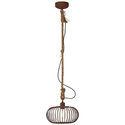 Produktbild von BRILLIANT Lampe Willard Pendelleuchte 1flg rostfarbend/transparent  | 1x A60, E27, 60W, g.f. Normallampen n. ent. | Für LED-Leuchtmittel geeignet | Seil ist mit etwas Aufwand kürzbar