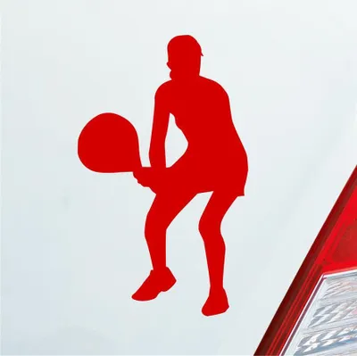 Produktbild von Auto Aufkleber Tennis Tennisspieler Sport Squash 10x6 cm Rot Sticker Heckscheibenaufkleber