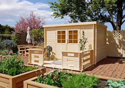 Produktbild von Gartenhaus Mansfield III 3,00x2,40 m - inklusive Terrasse