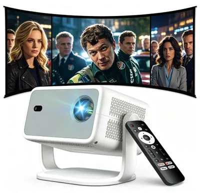 Produktbild von ZELURXX Smart Beamer 1080P Native 4K Android 13 WiFi 6 Netflix YouTube Auto-Fokus Keystone 650ANSI ChatGPT Sprachsteuerung